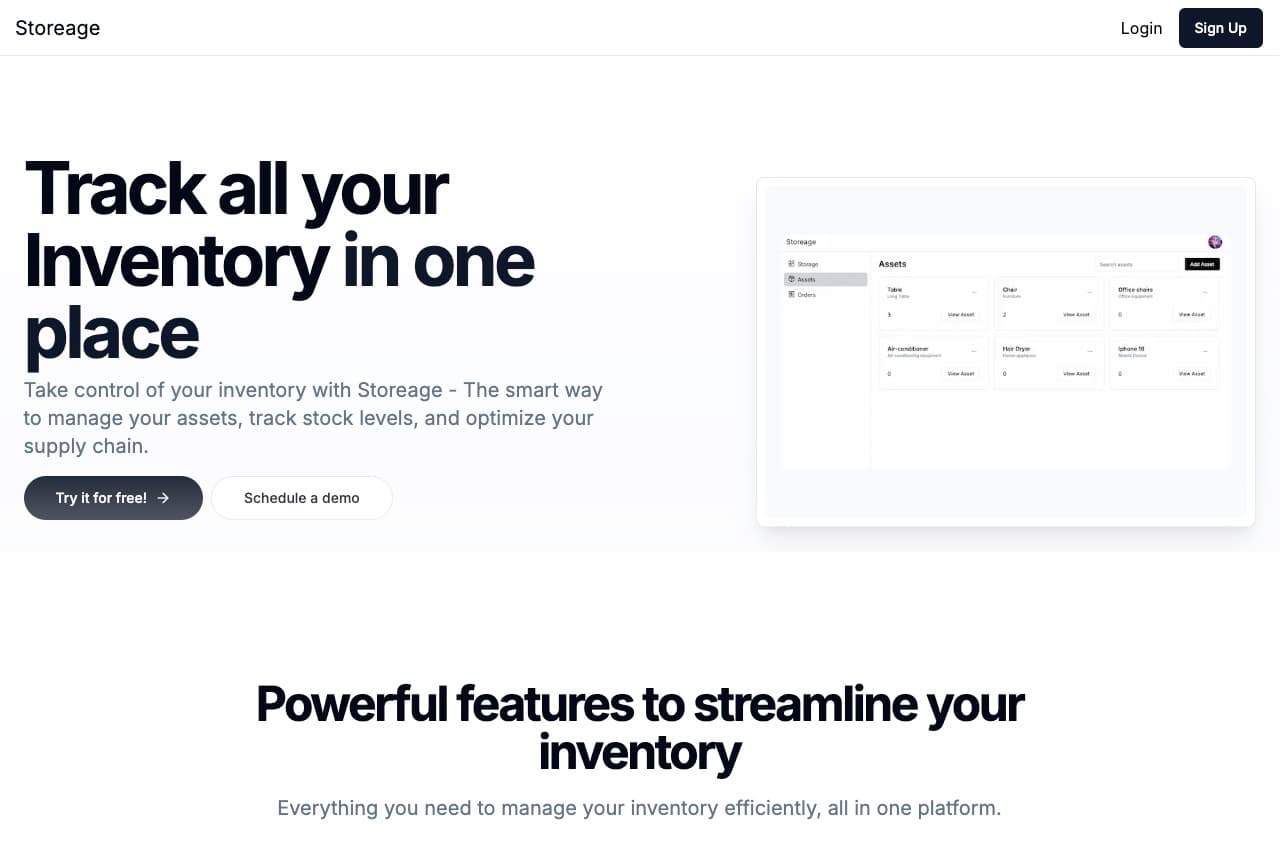 Inventory Storage Application